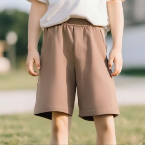 Summer new elastic waist slimming straight leg pants,  loose fit,  versatile for students,  thin mid length pants