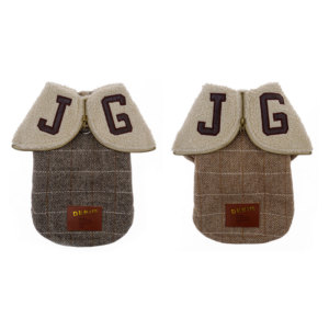 Coffee colored large collar small dog autumn and winter vest warm coat