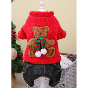 Pet Dog Clothes New Year Small Dog New Year Celebration Christmas Autumn Winter Warm Winter Clothing