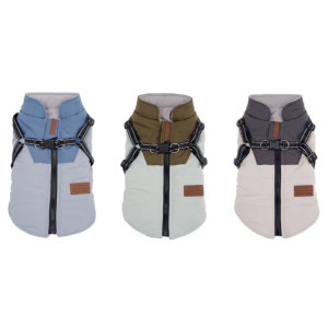 Dog clothing for autumn and winter,  drawable and plush standing collar vest,  small dog winter cotton jacket