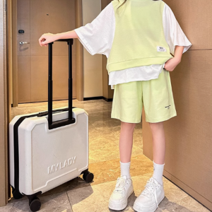 女童夏季新款短袖短裤两件套韩版中大童休闲