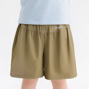 Girls' full waist woven mid length summer new breathable casual shorts