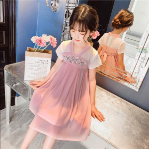 女童连衣裙夏季新款超仙中国风汉服雪纺裙