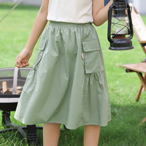 Summer outfit new fashionable casual loose half skirt mid size children's summer workwear style half skirt