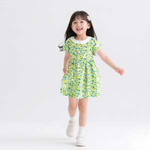New summer children's Korean version short sleeved floral skirt,  little girl's stylish princess skirt