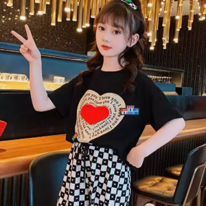 女童短袖 t 恤纯棉夏装新款洋气儿童装半袖中大童