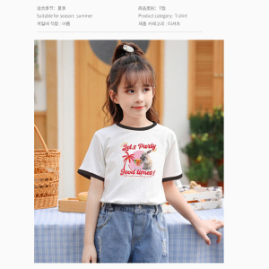 夏季新款卡通印花女童宽松显瘦半袖上衣