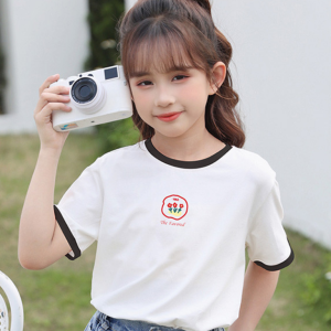 夏季新款卡通印花女童宽松显瘦半袖上衣