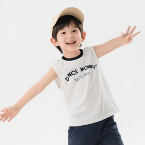 Children's vest pure cotton boys' short sleeved summer sleeveless t T-shirt