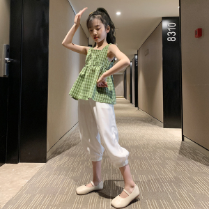 格子套装夏装新款儿童洋气时髦韩范