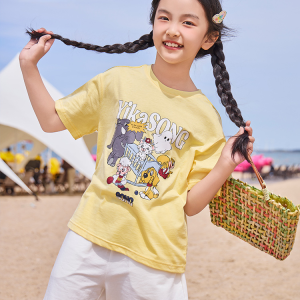 New summer cartoon print for versatile and casual children T T-shirt