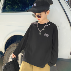 Autumn and winter new Korean version embroidered and brushed for boys and girls T T-shirt