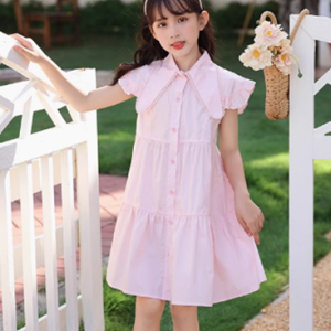 Girls' short sleeved summer dress,  stylish casual girls' children's clothing