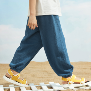 Summer children's cute,  cool and skin friendly beef tendon waist casual pants trendy