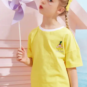 Girl's short sleeved shirt T T-shirt with pure cotton base,  new summer casual top trend