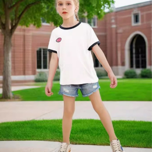 Girl's short sleeved shirt t Summer thin and stylish shirt for young children