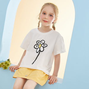 Girl's short sleeved shirt t Half sleeved summer children's cartoon casual top with Western style