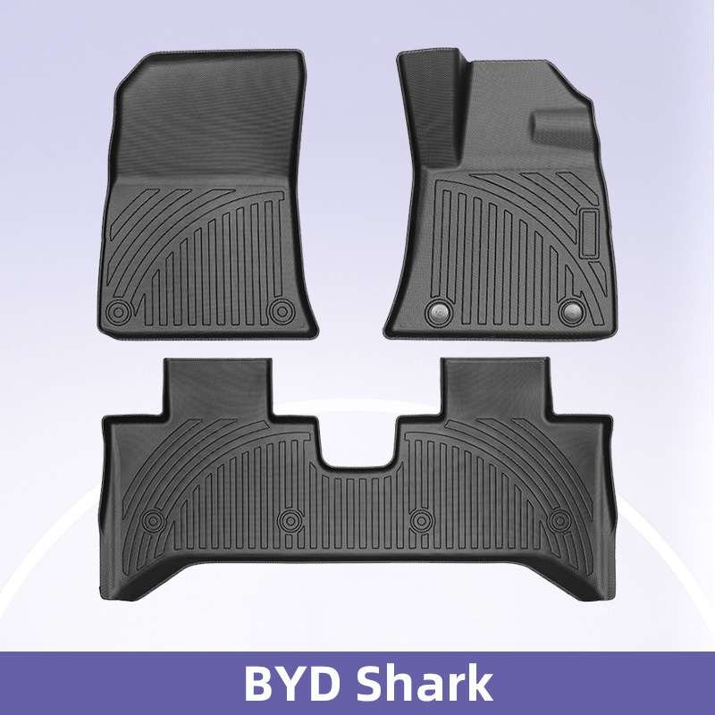 适用于BYD Shark2025右舵3D全天候材质TPE汽车脚垫后备箱垫