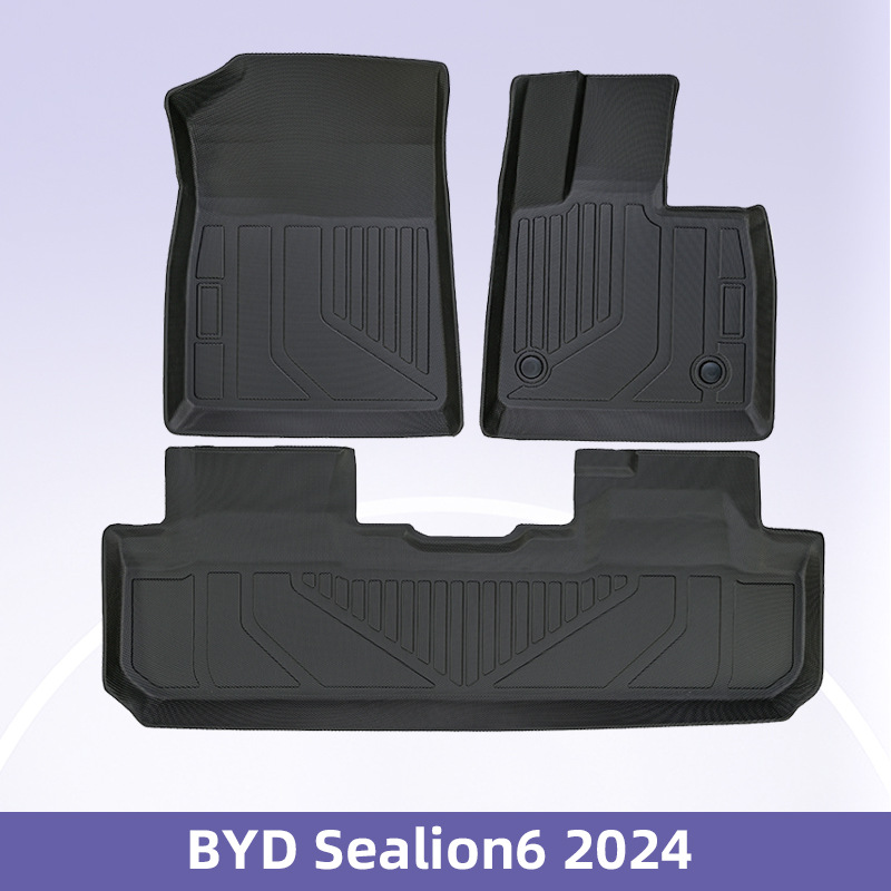 适用于BYD Sealion6 2024 右舵3D全天候材质TPE脚垫后备箱垫地垫
