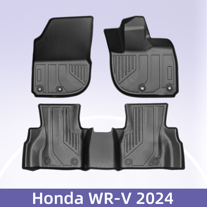 适用于本田Honda WR-V 2024右舵3D全天候材质TPE汽车脚垫后备箱垫
