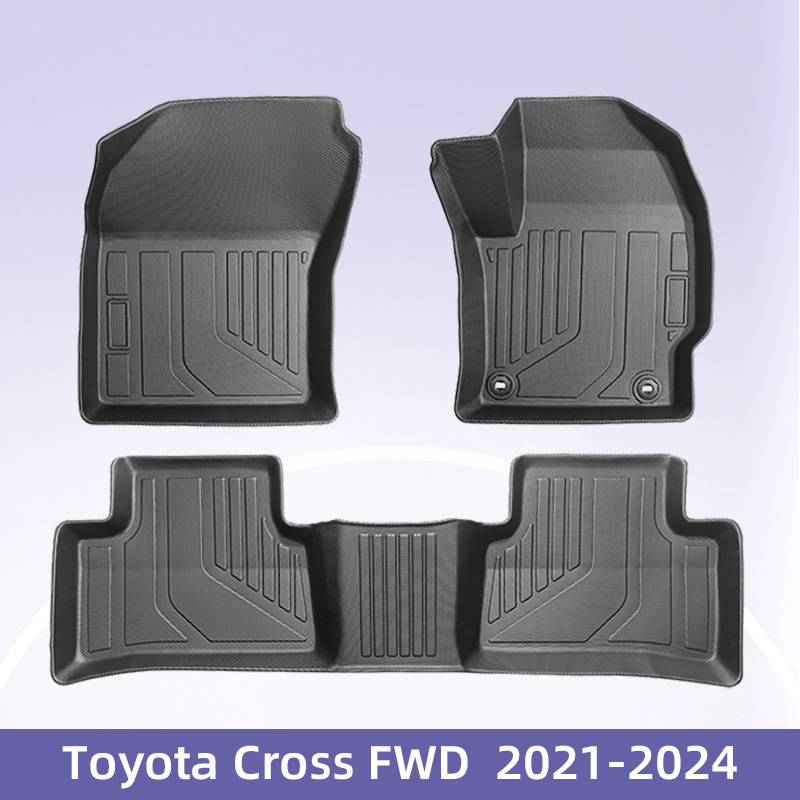 适用于Toyota Cross FWD右舵燃油2021-2024 3D全天候材质TPE脚垫