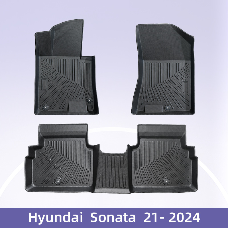 适用于Hyundai Sonata 燃油2021-2024 3D全天候材质TPE汽车脚垫