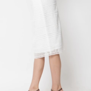 White lace back slit beautiful lace skirt GY25051718