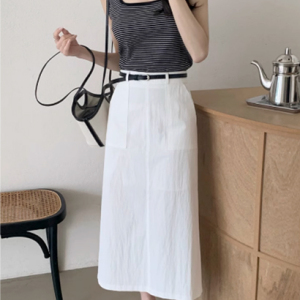New high waist slimming mid length slit straight tube high-end one-step skirt GY25051728