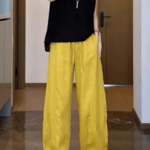 Wide leg casual pants for women in summer,  thin fit,  loose fit,  slimming straight leg pants GY25051719