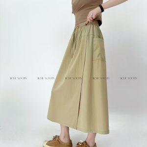 Summer new design with a slimming effect,  solid color high waist slimming half skirt,  paper skirt GY25051432