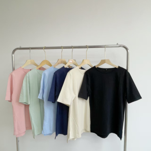 Cotton versatile round neck basic casual Korean version T T-shirt GY25051725